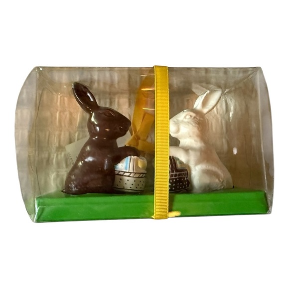 Hallmark Chocolate Ceramic Easter Bunny Rabbit Salt & Pepper Shakers - NWT - Picture 3 of 5